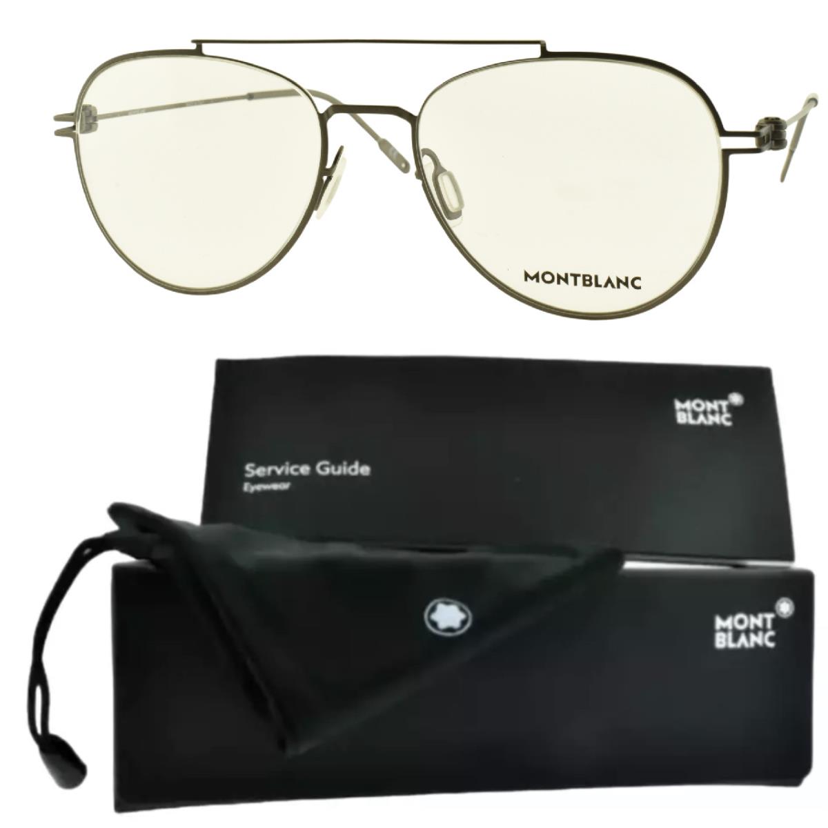 Montblanc MB0001O 003 Silver Aviator Full Rim Mens Optical Frame