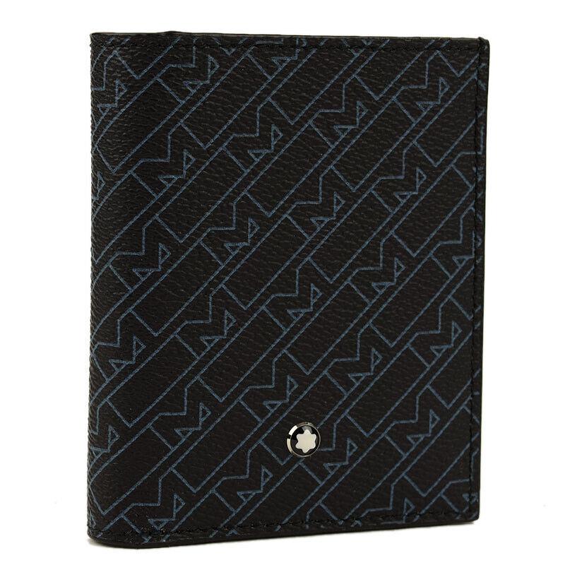 Montblanc Mens Black Blue M Monogram Business Card Case Holder