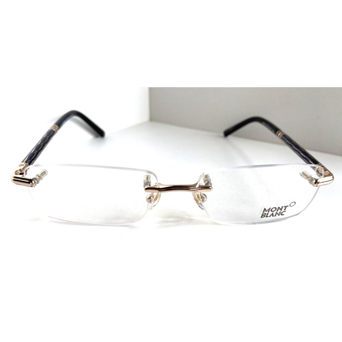 Montblanc MB 432 028 56mm Rimless Gold Black Mens Eyeglasses Frame 56-17-140