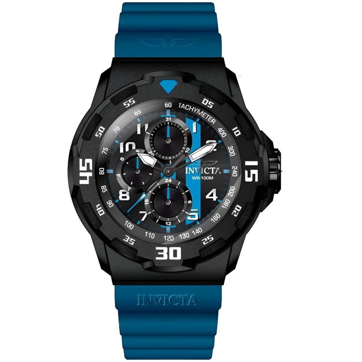 Invicta Men`s Watch Coalition Forces Chronograph Blue and Black Dial Strap 46404 - Dial: Blue, Black, Band: Blue