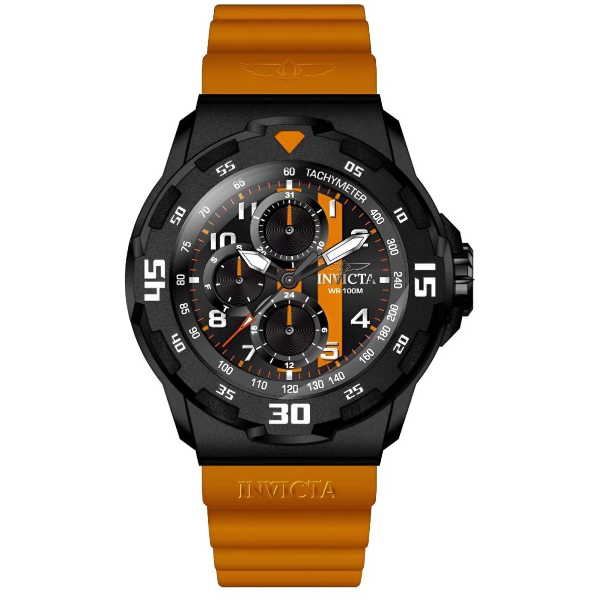 Invicta Men`s Watch Coalition Forces Chrono Orange Silicone Rubber Strap 46403