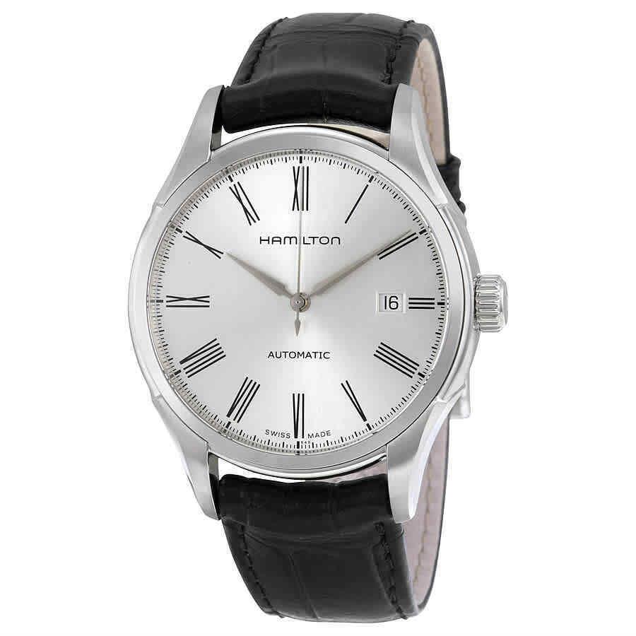 Hamilton Valiant Silver Dial Black Leather Men`s Watch H39515754