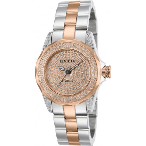 Invicta 14523 Women`s Swiss Rose Gold Diamond Paved Dial Watch