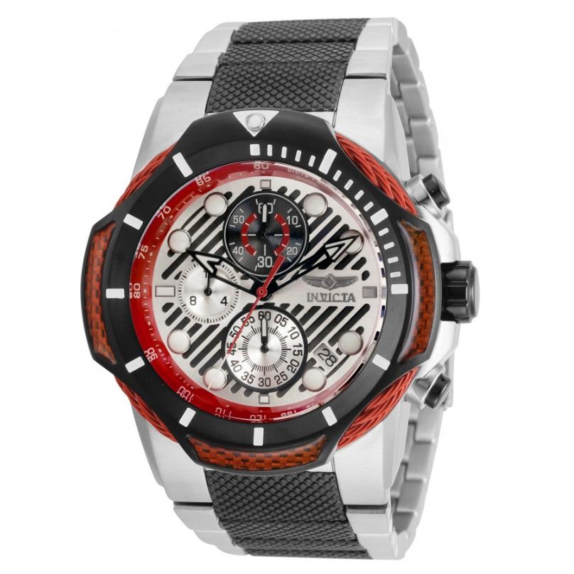 Invicta Bolt Red Carbon Fiber Men`s 50mm Stainless Chronograph Watch 31179 Rare