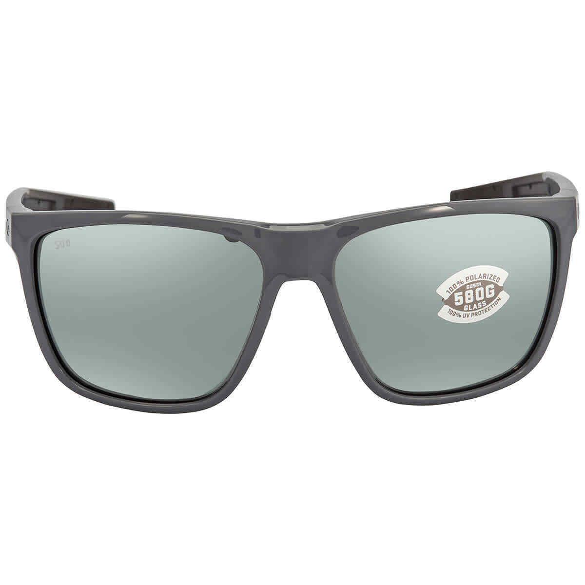 Costa Del Mar Ferg XL Grey Silver Mirror Polarized Glass Men`s Sunglasses 6S9012 - Frame: Grey, Lens: Multi