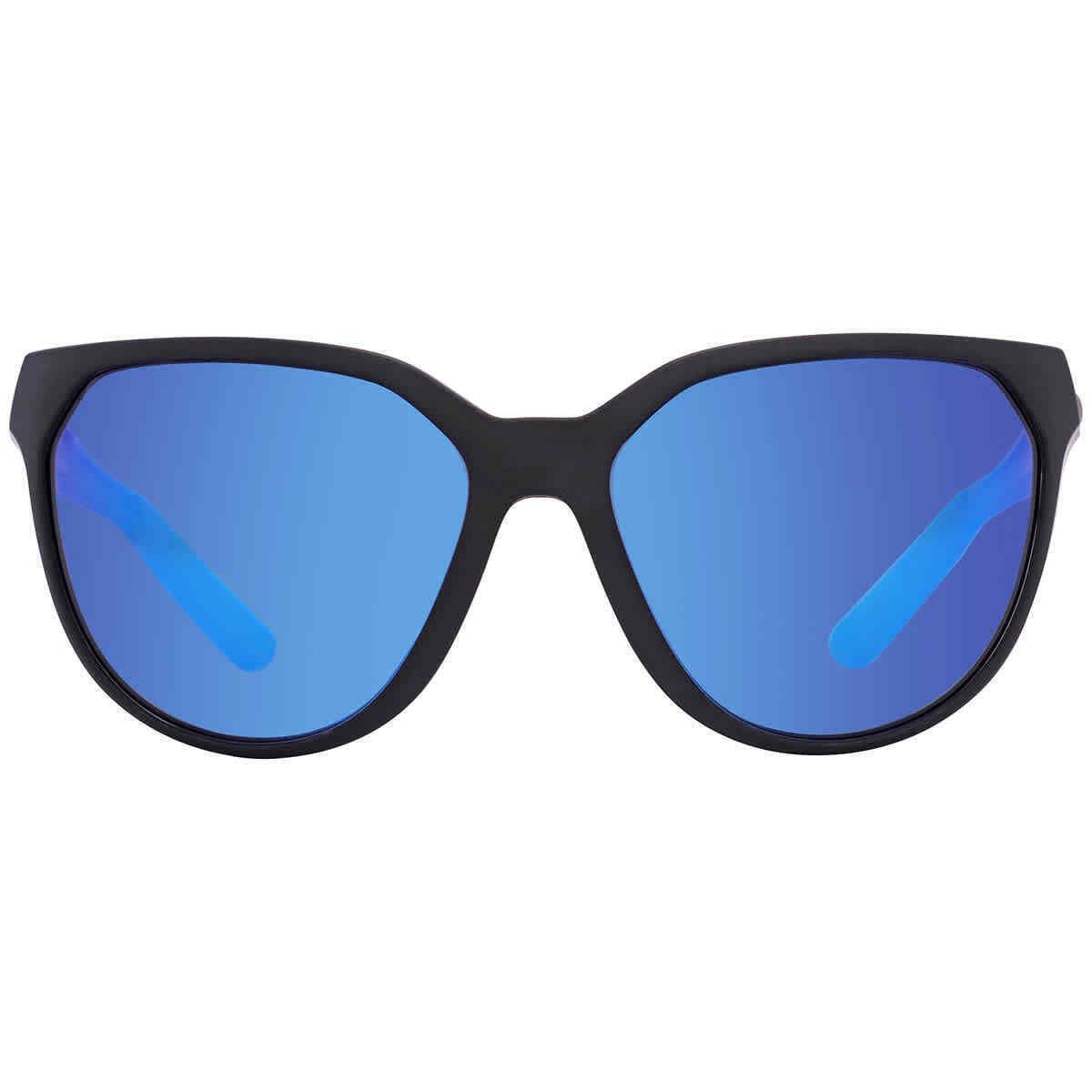 Costa Del Mar Mayfly Blue Miirror Polarized Glass Ladies Sunglasses 6S9110 - Frame: Black, Lens: Blue