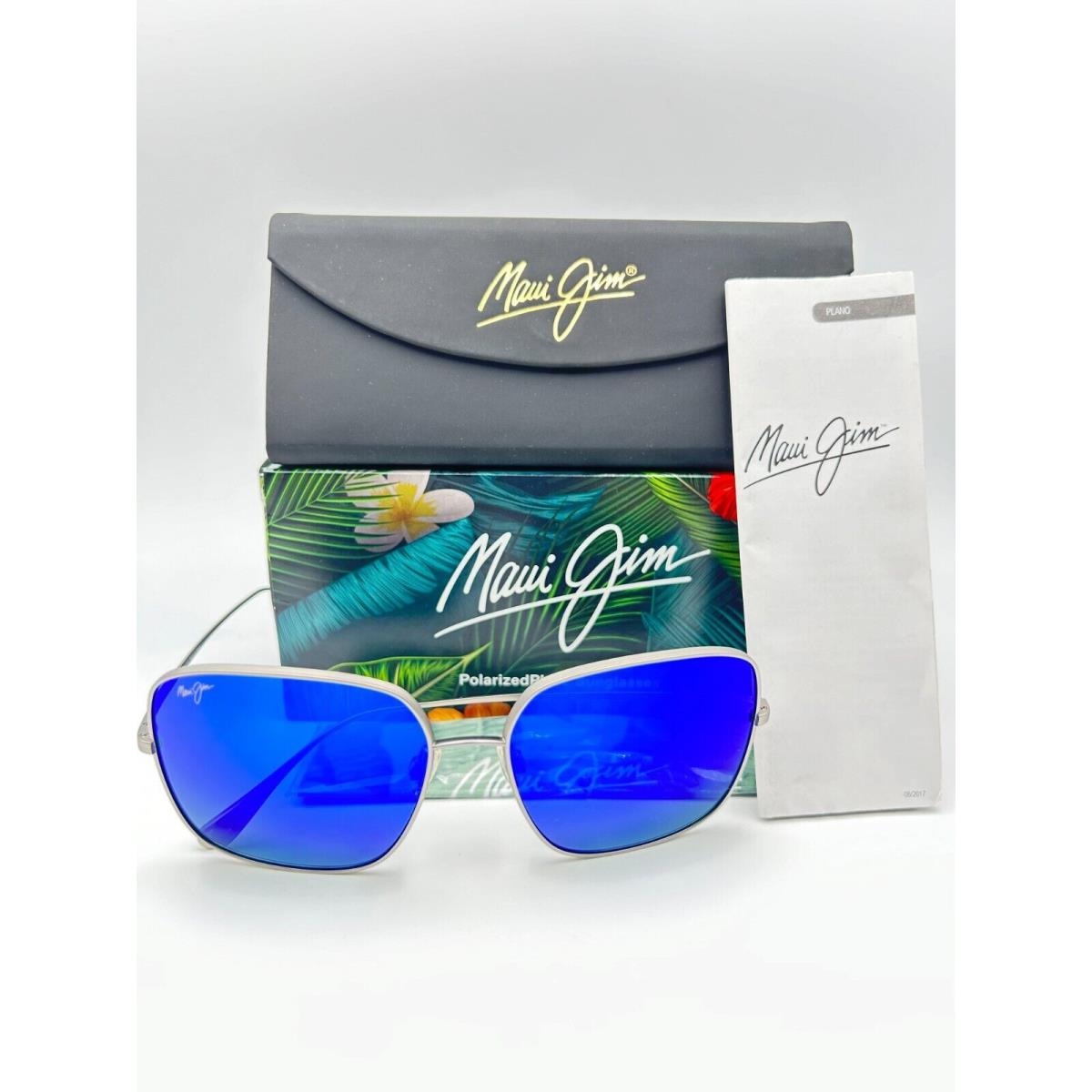 Maui Jim Polarized Sunglasses MJ546N 11B Triton Silver Blue Hawaii Titanium