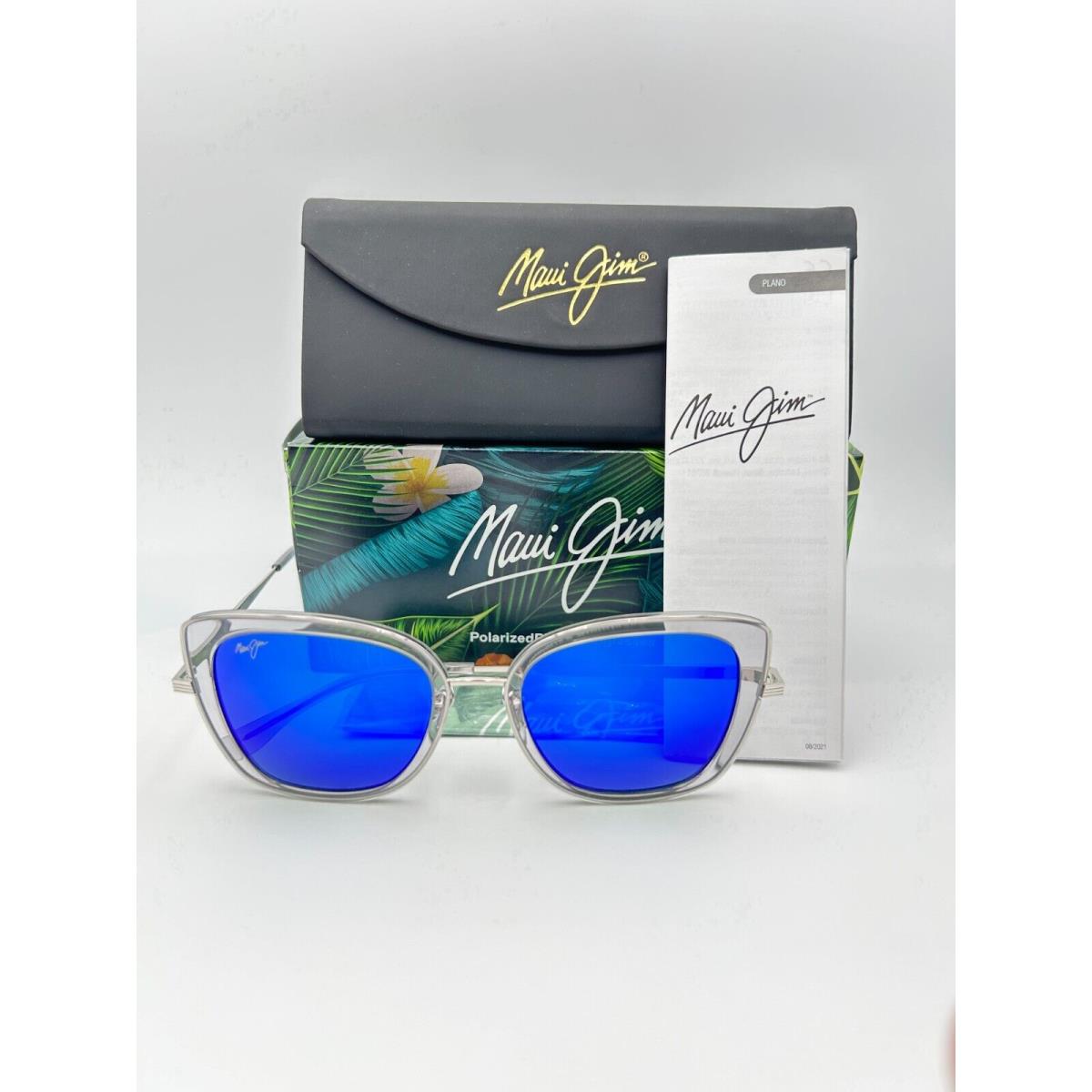 Maui Jim Polarized Sunglasses MJ843 11 Violet Lake Silver Clear Blue Hawaii