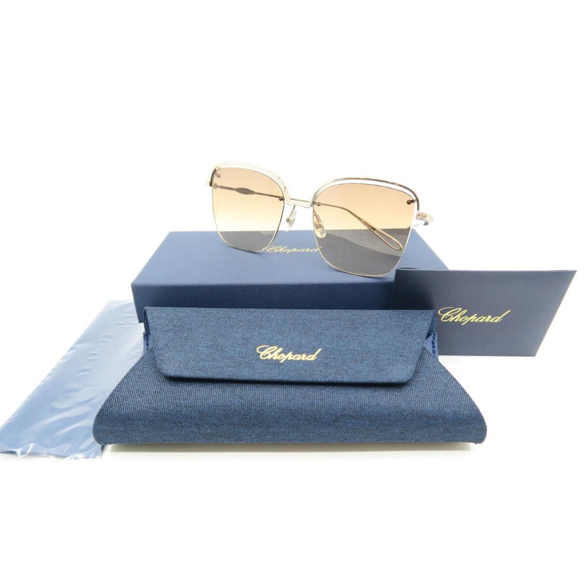 Chopard SCHD45S 300K 57 Gold/gradient Titanium Square Women`s Sunglasses