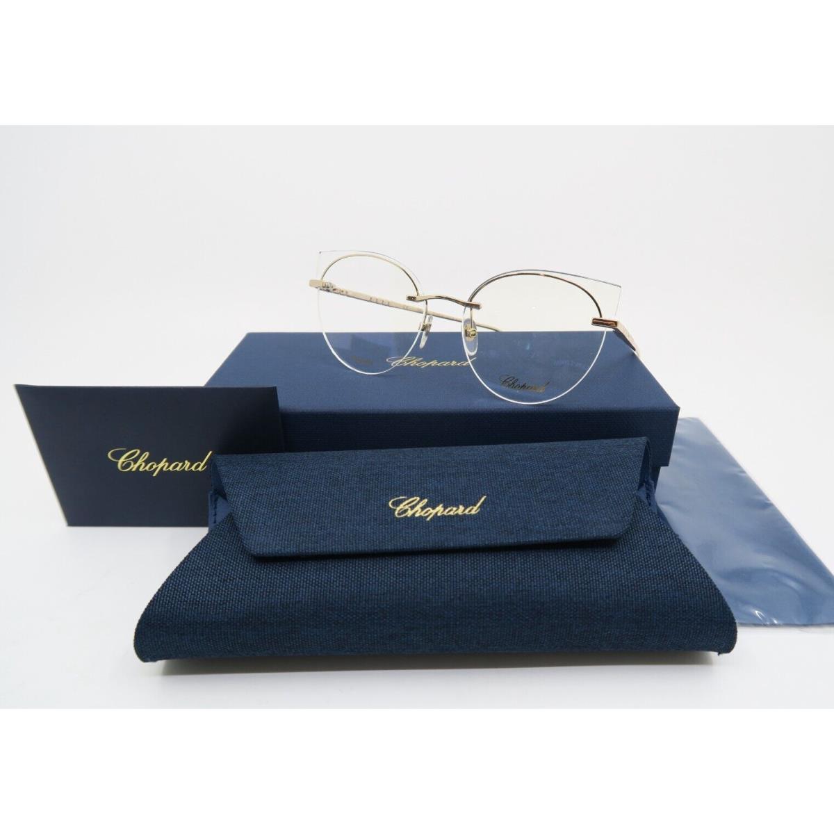 Chopard VCHF70M 0300 56mm Gold Clear Titanium Cat Eye Women`s Eyeglasses