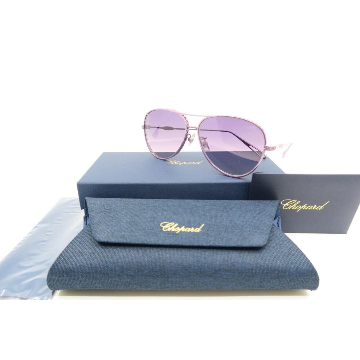 Chopard SCHC86M 4GAX 59mm Titanium Lavender Gradient Aviator Sunglasses