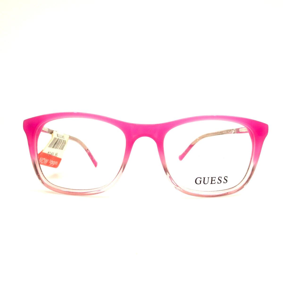 Guess GU 9164 072 Kids Eyeglasses Frames Pink Clear Square Full Rim 47-16-130