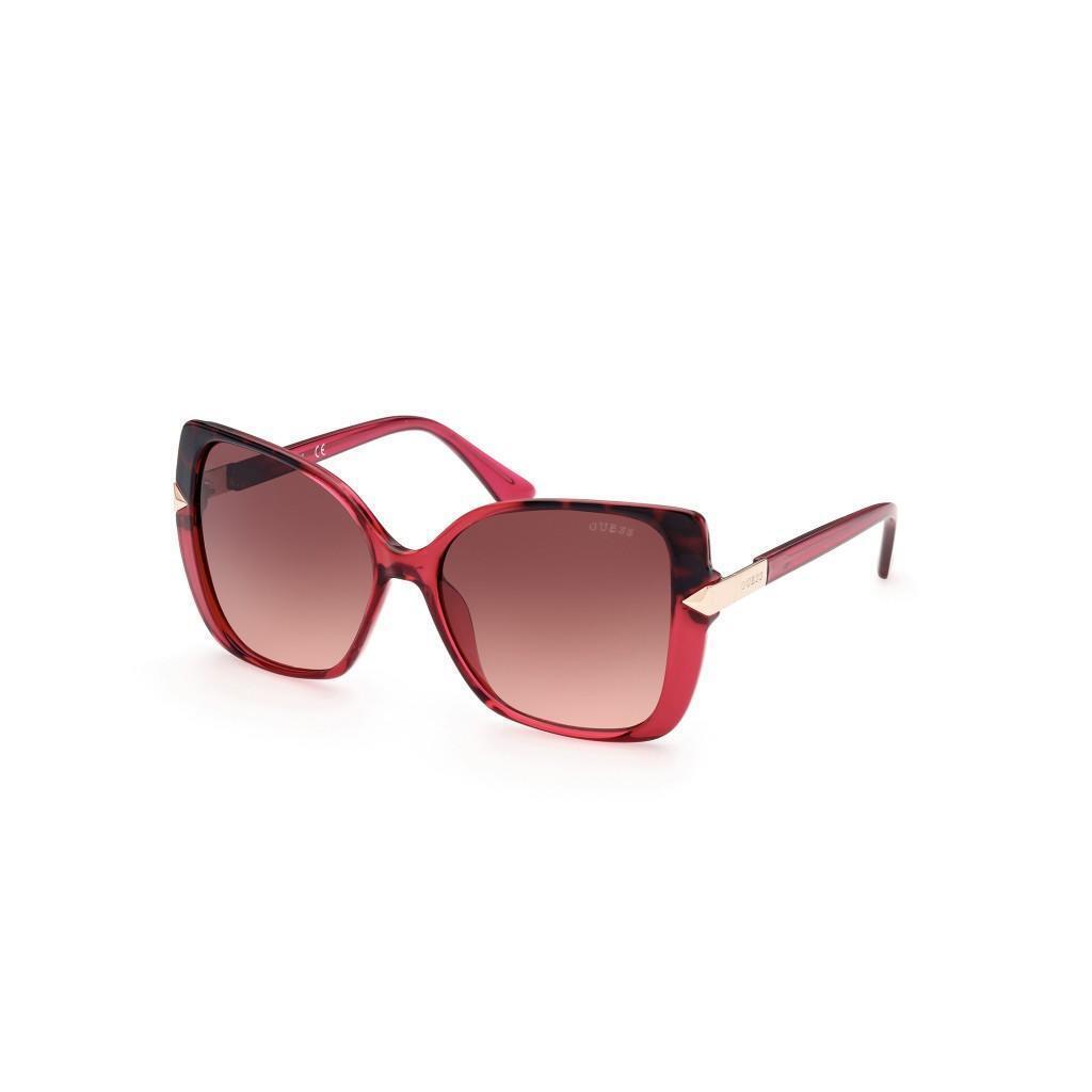 Guess GU-7820 69T Crystal Red Sunglasses with Brown Gradient Lenses