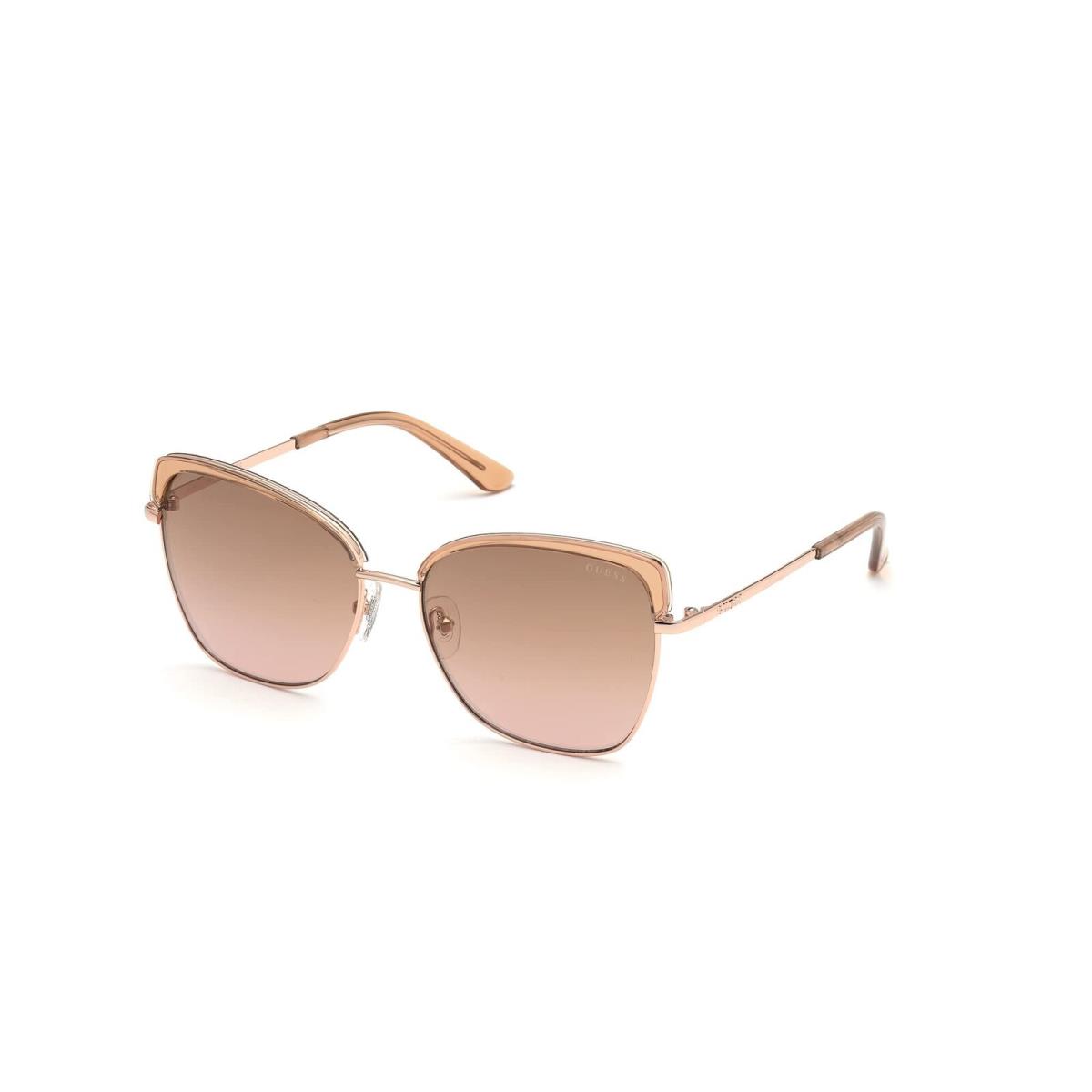 Guess GU-7738 57G Crystal Beige Gold Sunglasses with Brown Lenses