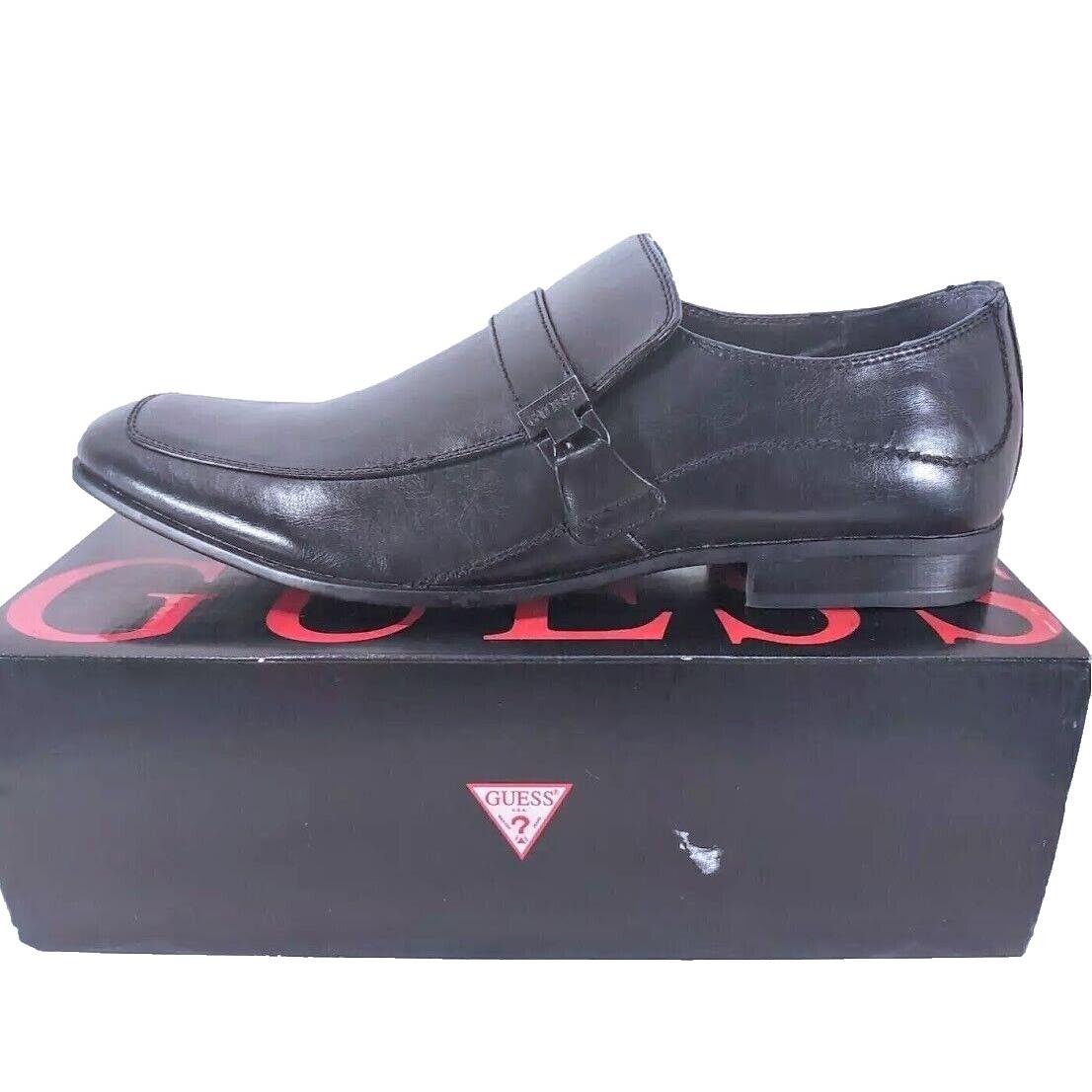 Guess Leather Dressy Loafers Men US 13 M Slip on Dress Black Casual Comfort Prem