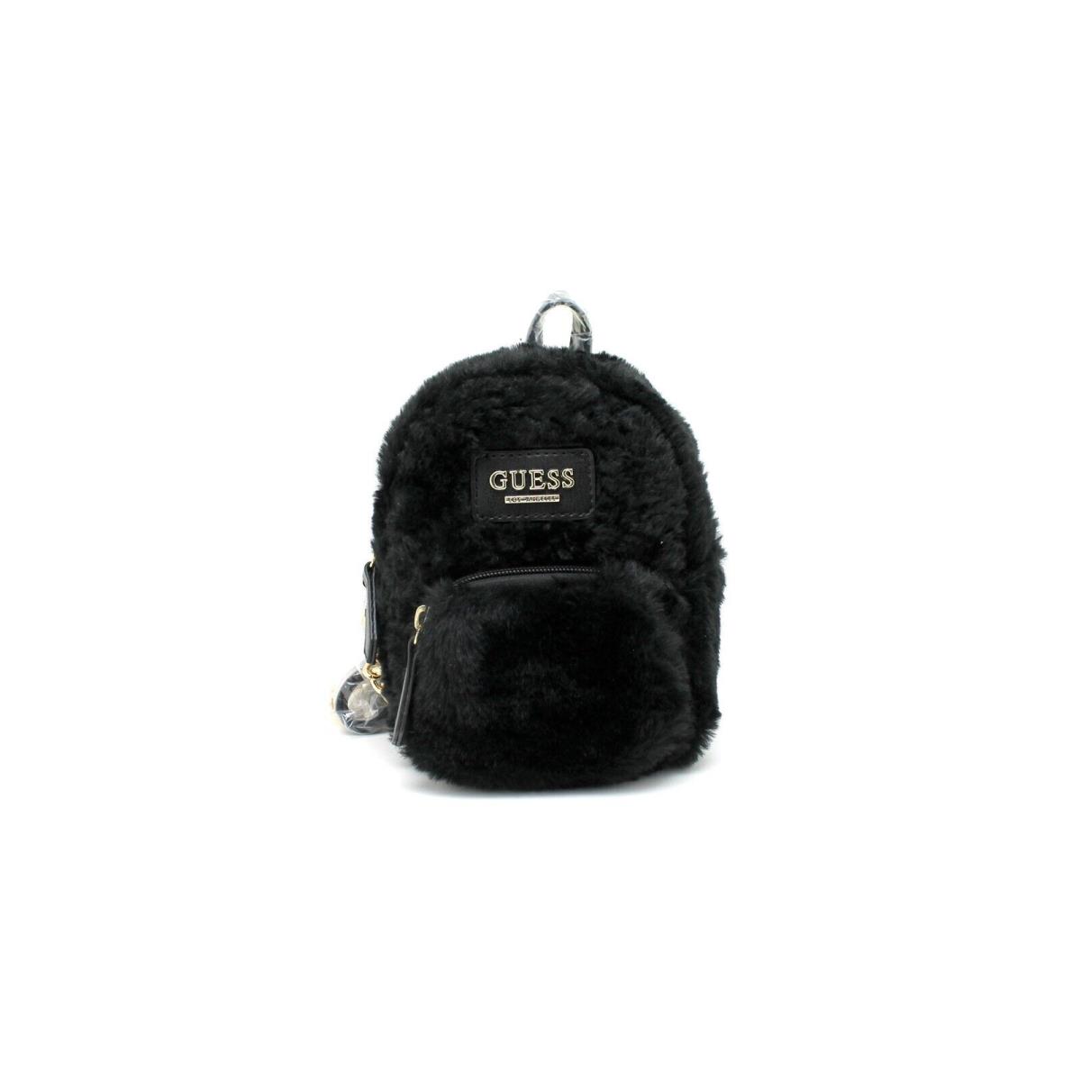 Guess Los Angeles Black Fur Mini Backpack