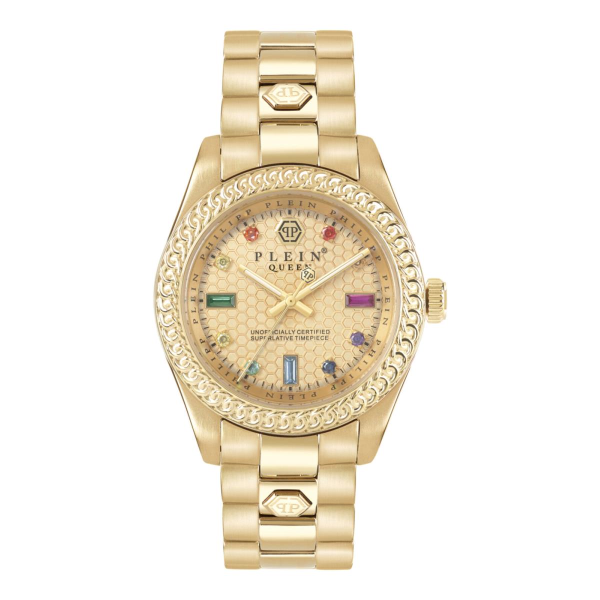 Philipp Plein Womens Queen Gold 36mm Bracelet Fashion Watch