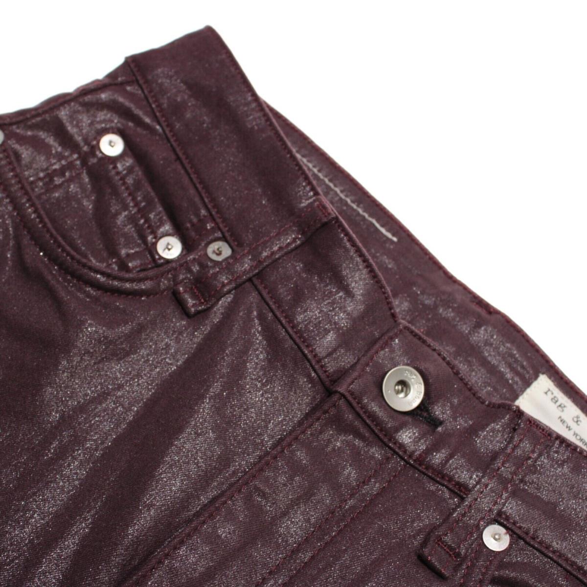 Rag Bone Jean Cut Pants Size 26 US Flare Solid Purple Cotton Blend