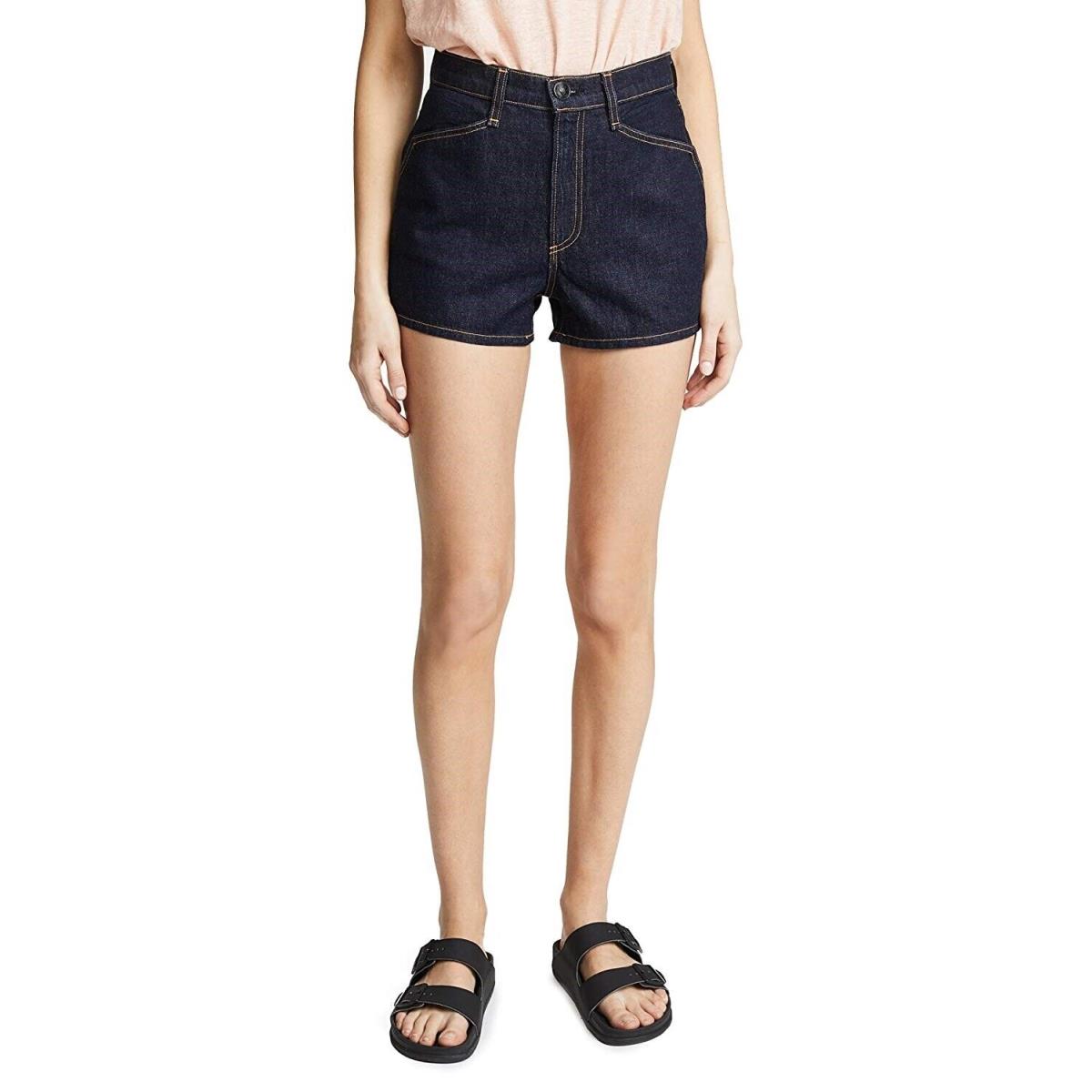 Rag Bone/jean 155452 Women`s Denim Ellie Indigo High Rise Shorts Sz. 31