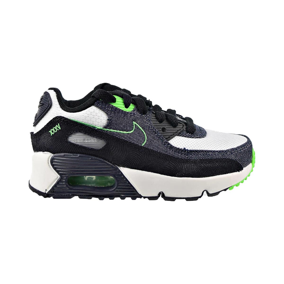 Nike Air Max 90 Ltr SE PS Little Kids` Shoes Black-scream Green DN4377-001