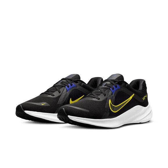 Nike Quest 5 DD0204-008 Sneakers Men`s Black Yellow White Low Top Running Shoes - Black