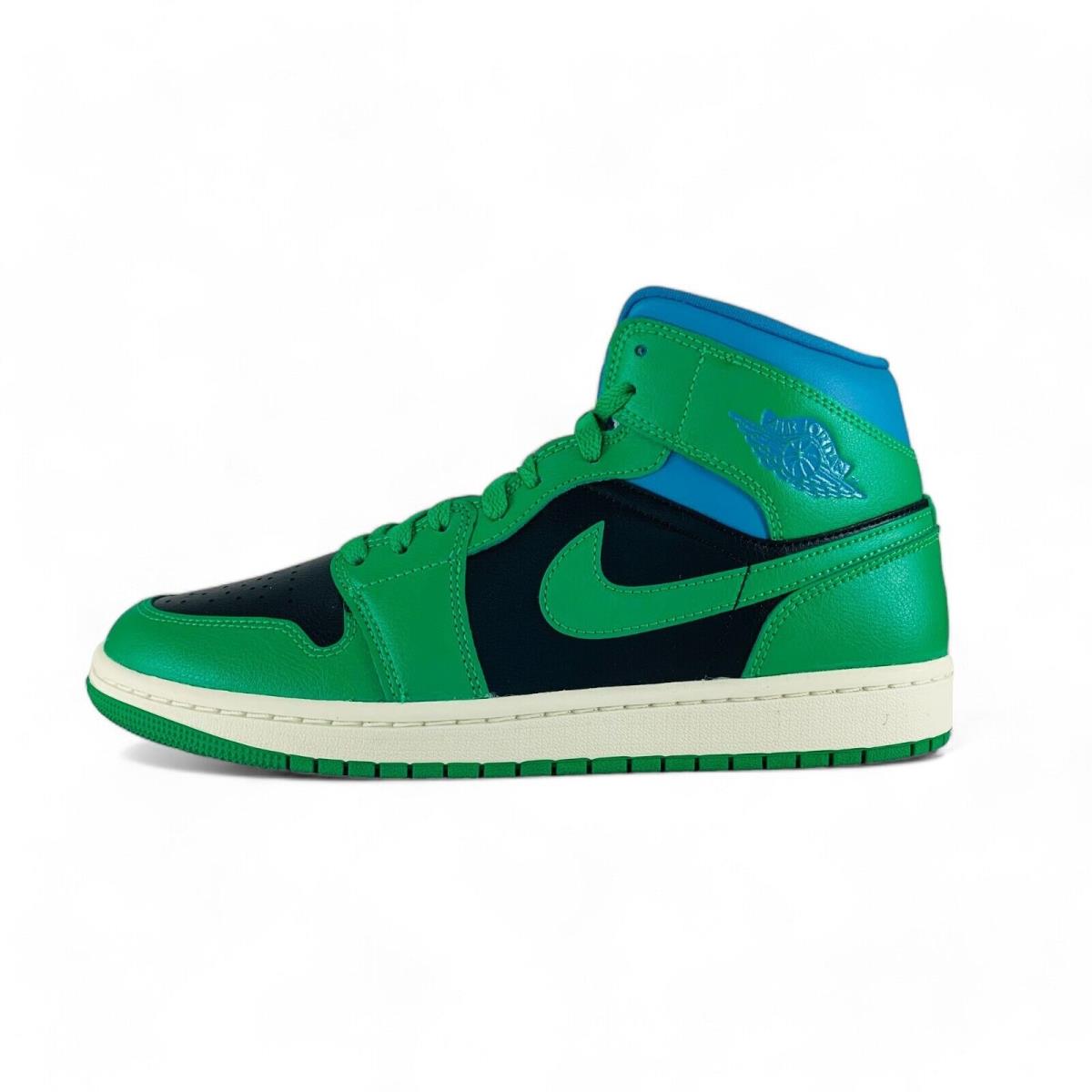 Nike Air Jordan 1 Mid Women`s Shoes Lucky Green Aquatone Sneakers BQ6472-033