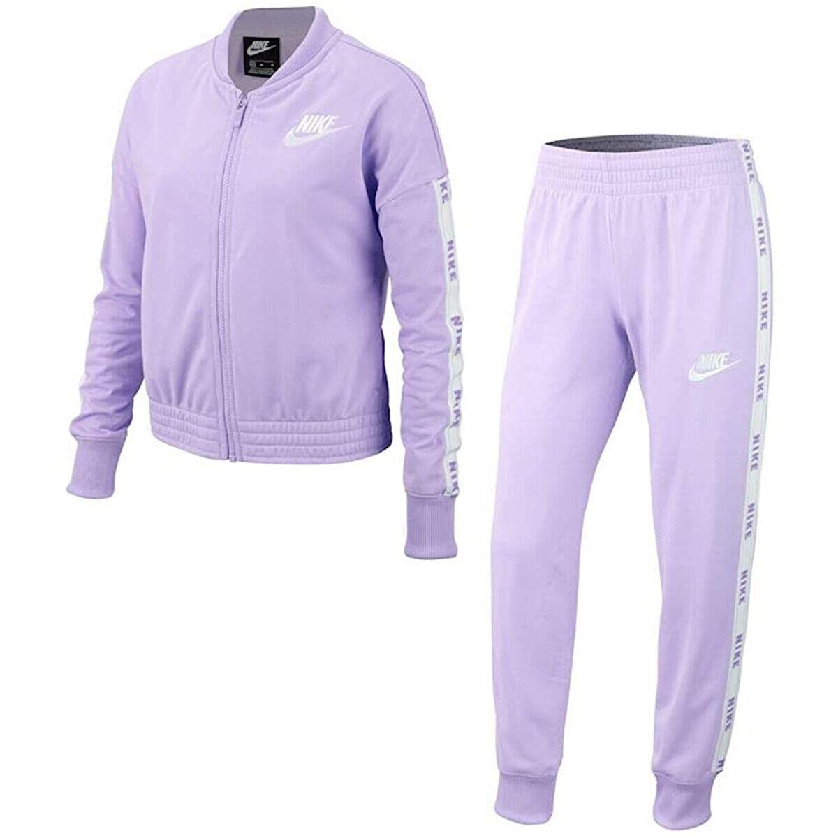 Nike Sportswear Girls` Tracksuit Big Kids Style : Bv2769 - Purple