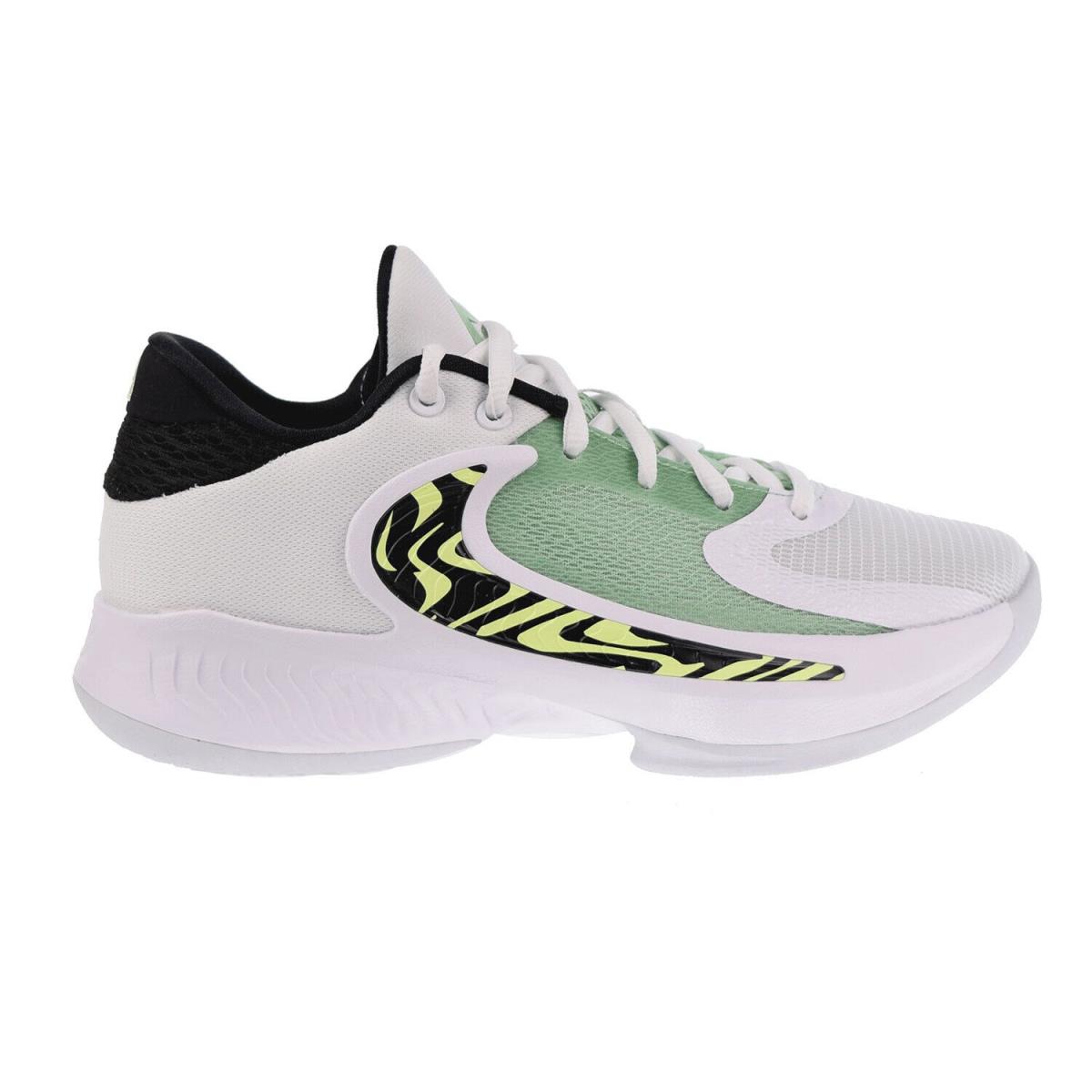 Nike Zoom Freak 4 GS Big Kids` Shoes White-black-barely Volt DQ0553-100 - White-Black-Barely Volt