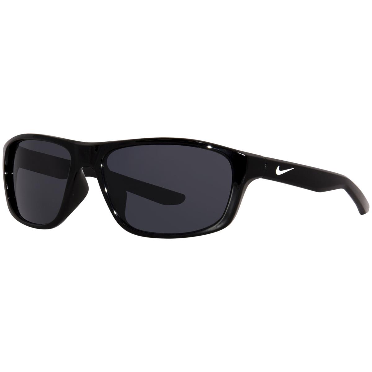 Nike Lynk FD1806 010 Sunglasses Black/dark Grey Lenses Rectangle Shape 57mm - Frame: Black, Lens: Gray