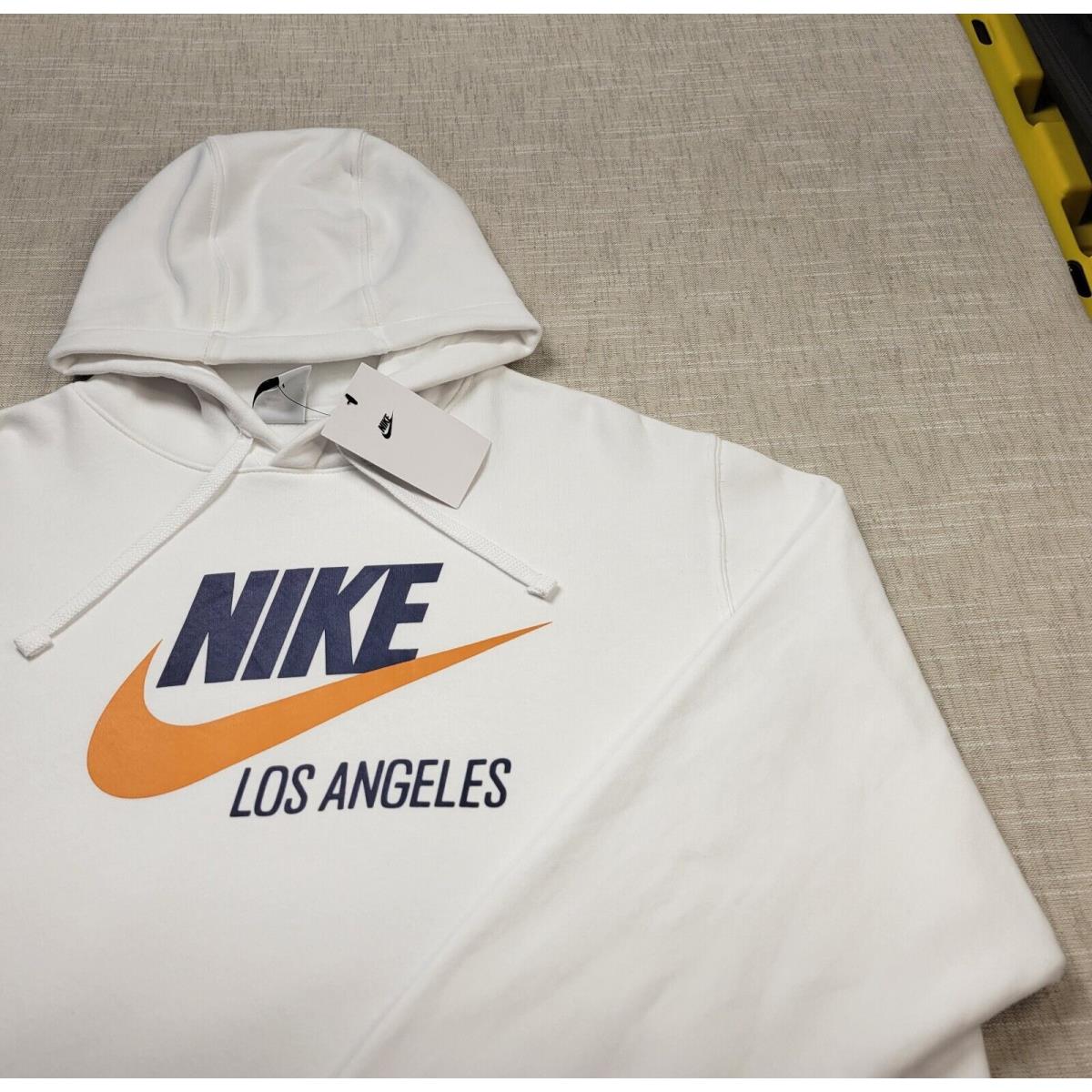 Nike Hoodie Los Angeles LA XL Mens White Blue Orange Swoosh Logo Fleece
