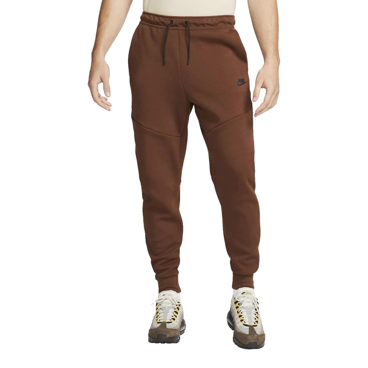 Nike Tech Fleece Cuffed Jogger Pants CU4495-259 Cacao Wow Brown Men`s Large L - Brown