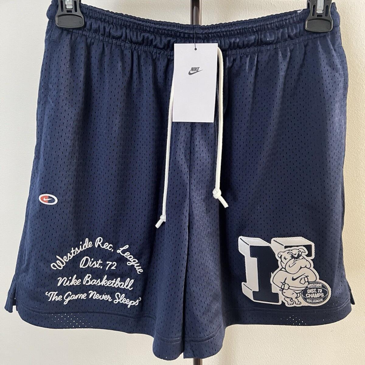 Nike Westside Rec League Dist. 72 Mesh Shorts Men`s M Blue White FQ6171-410