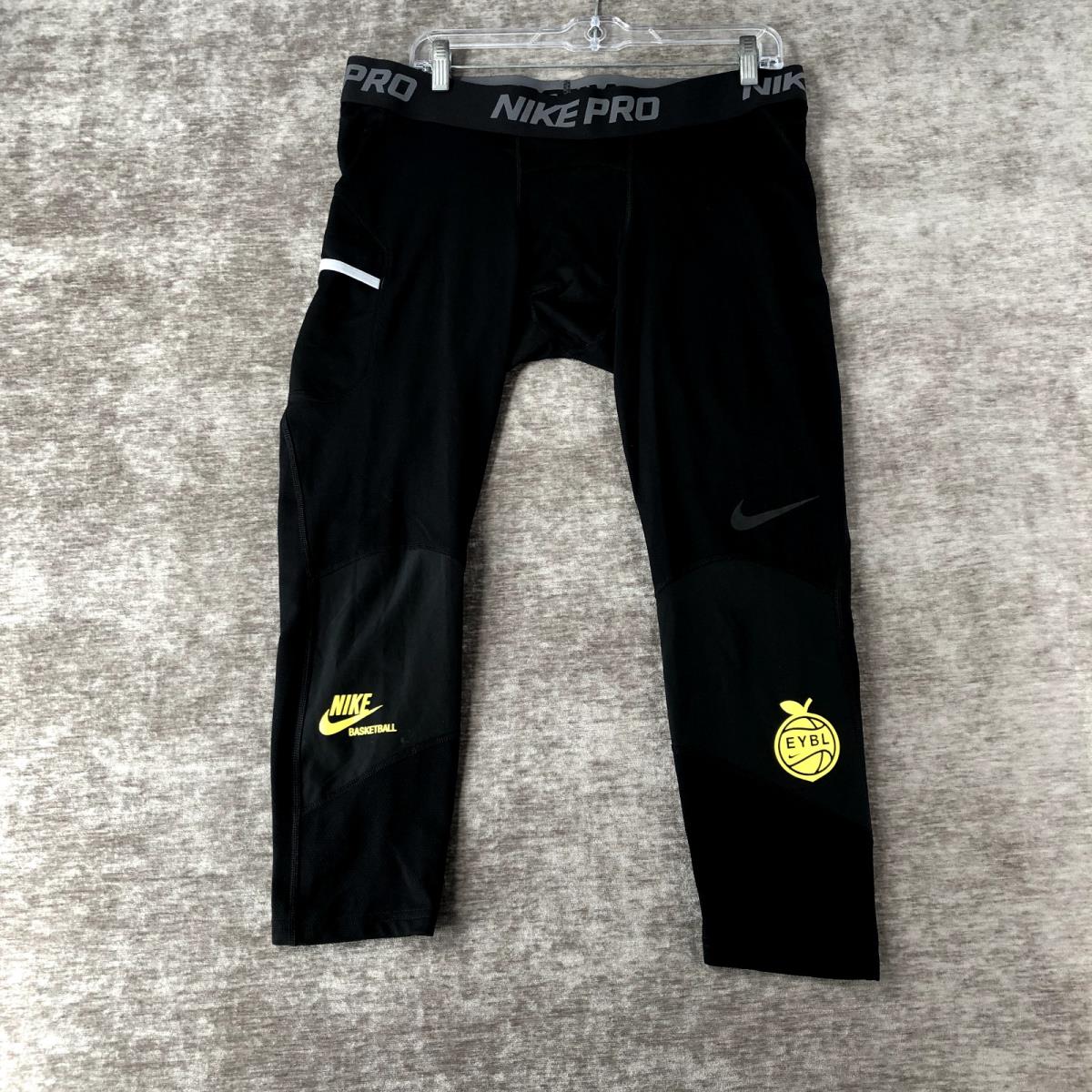 Nike Pro Eybl Basketball Men`s Compression Pants Leggings Black Size 2XL