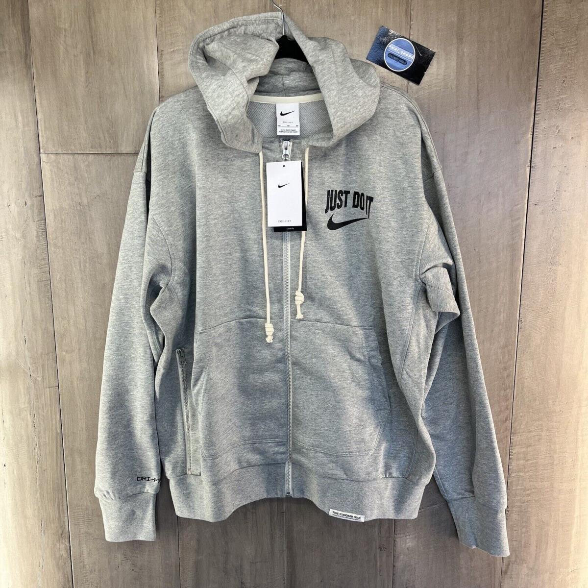 Nike Standard Issue Men`s Showtime Full Zip Hoodie Gray Size Medium DV9448-063