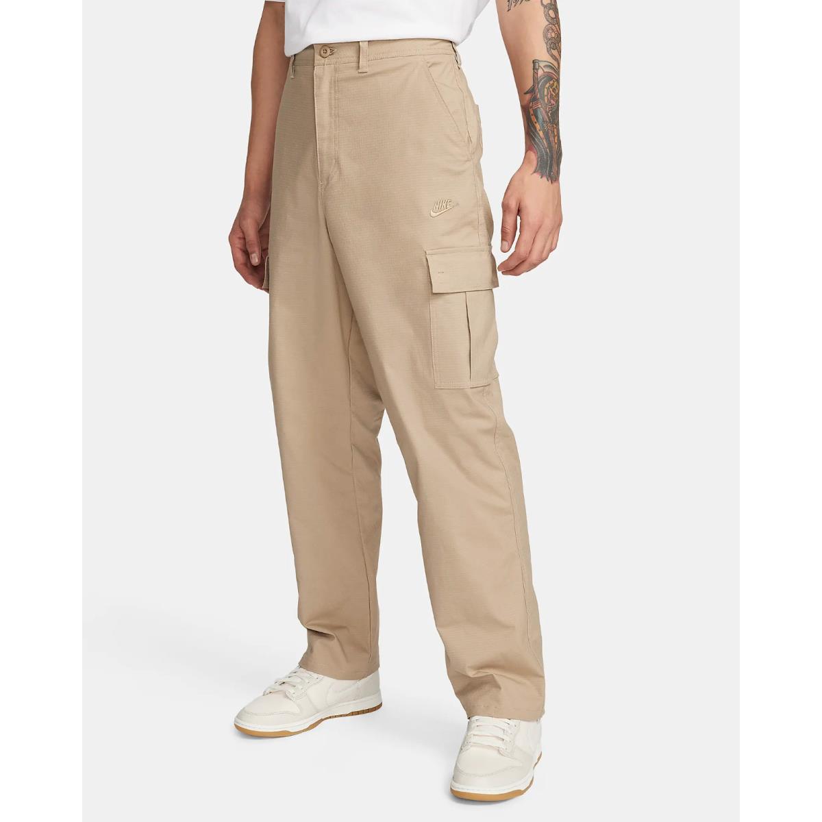 Nike Club Cargo Pants Woven FZ5765-247 Khaki Men`s Size 34 X 32