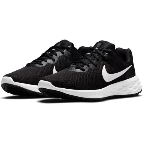 Nike Men`s Revolution 6 Running Shoes Mesh Black 8 - Black