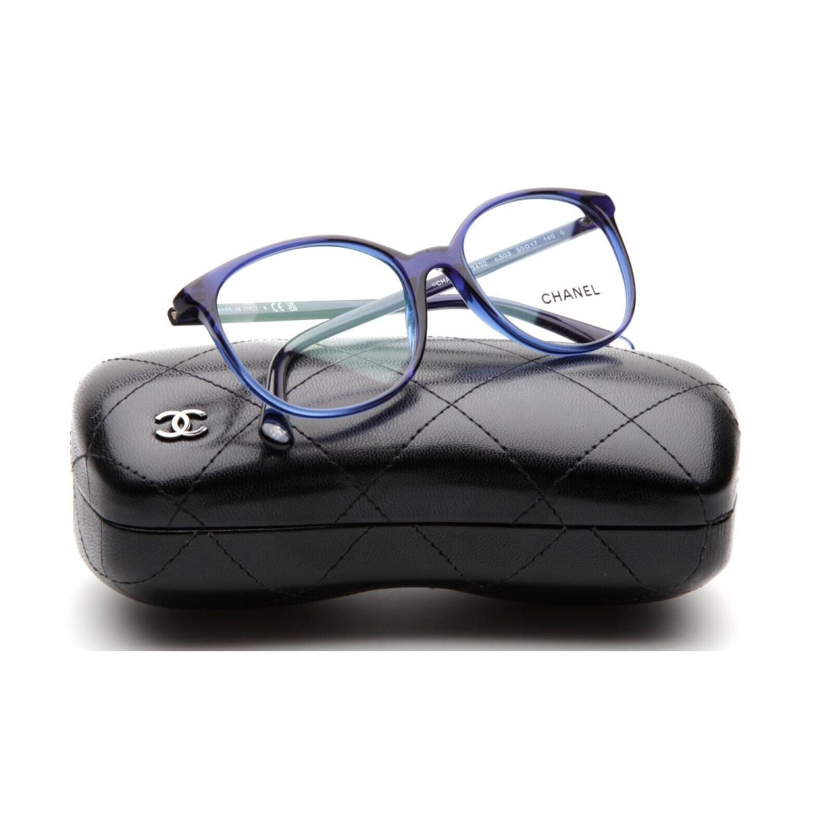 Chanel 3432 c.503 Blue Eyeglasses Frame 50-17-140mm B40mm Italy