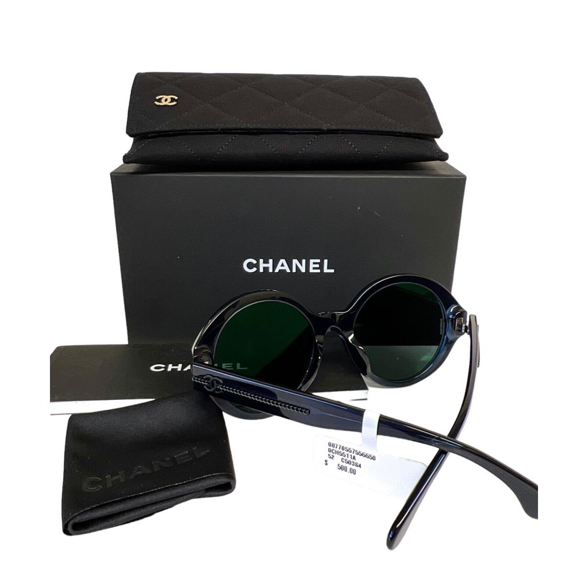 Chanel Sunglasses 5511A 503/S4 Crystal Dark Blue w/ Black CC Logo W/case