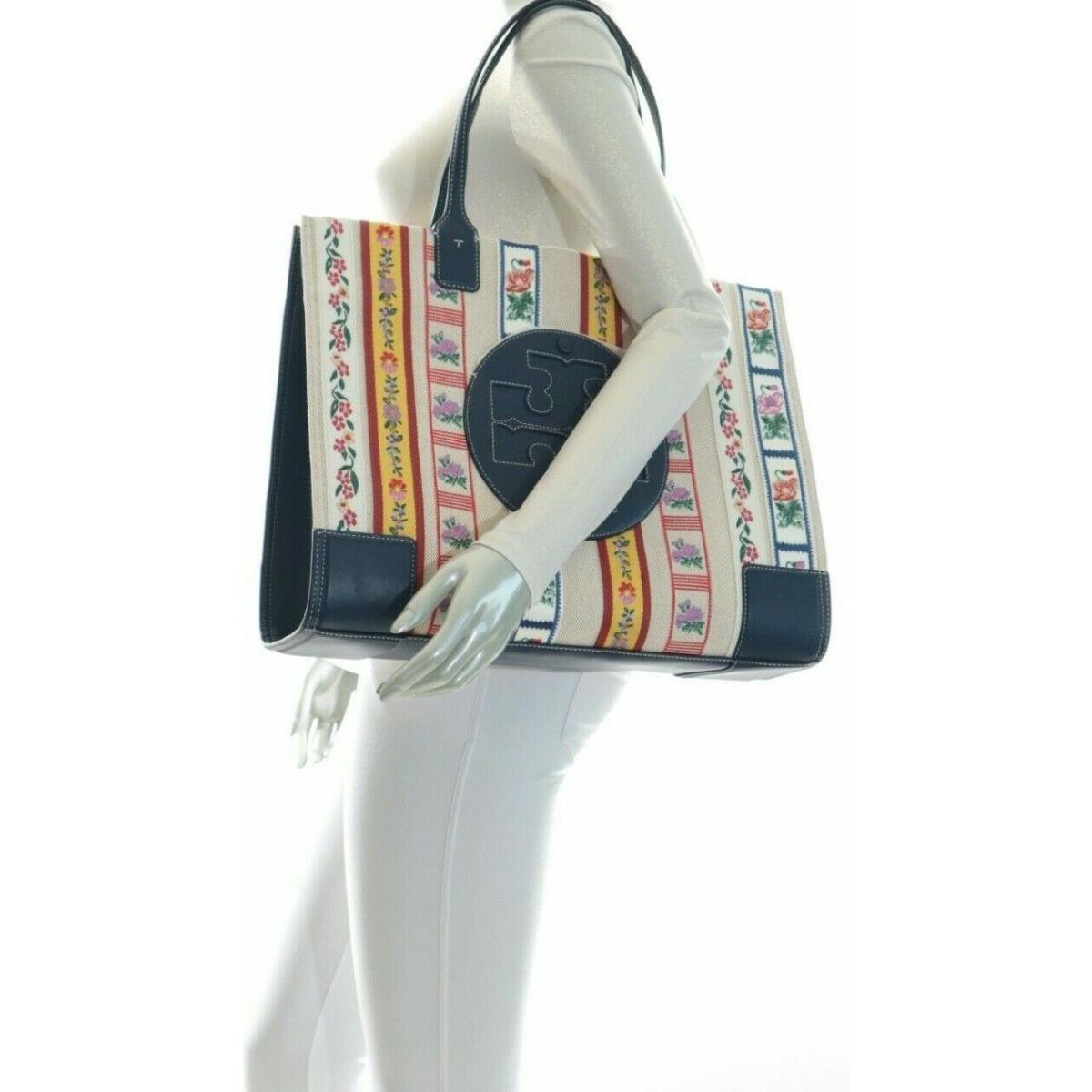 Tory Burch Ella Webbing Patchwork Tote Bag Aviation Ribbon Stripe NWT$798.00