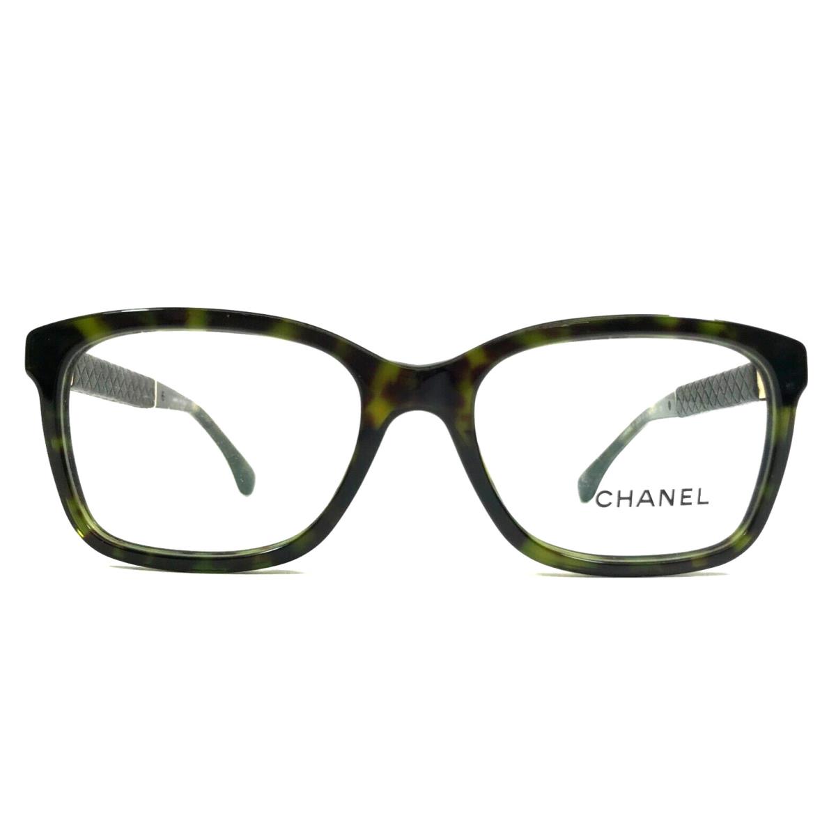 Chanel Eyeglasses Frames 3228-Q c.714 Tortoise Brown Quilted Leather 51-17-135