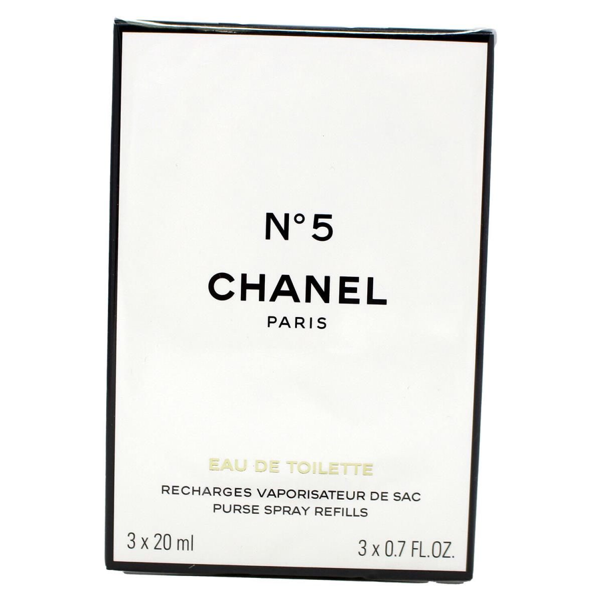 Chanel No 5 Eau De Toilette Purse Spray Refills 3 X 20ML