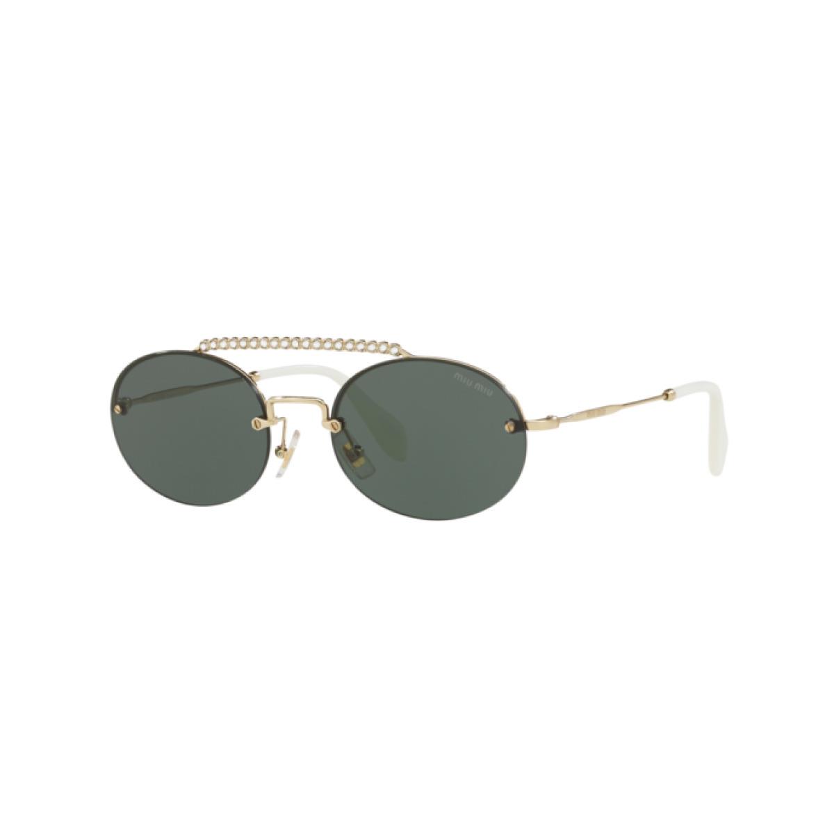 Miu Miu SMU60T Sunglasses Pale Gold W/green 54mm Lens ZVN3O1 MU 60TS MU60TS