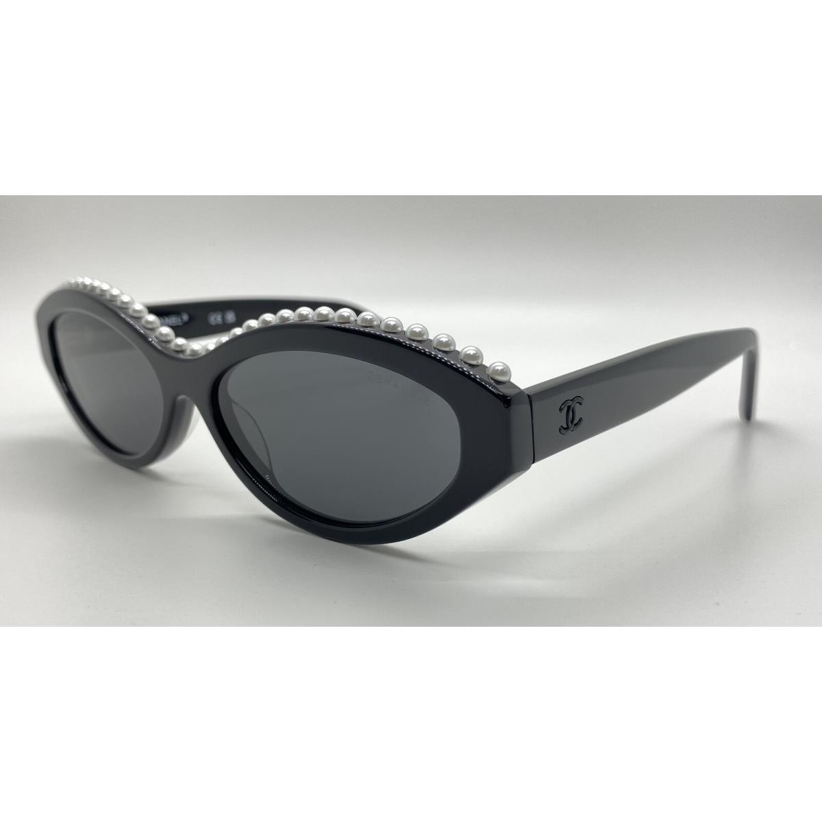 Chanel CH9110H S0114 3N Oval Sunglasses Black/grey Lens Made In Italy