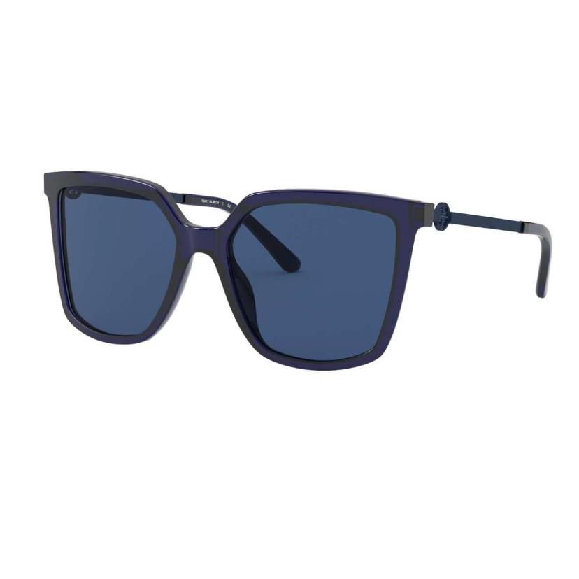 Tory Burch TY7146 180280 55 Women`s Sunglasses Transparent Navy/solid Blue 55