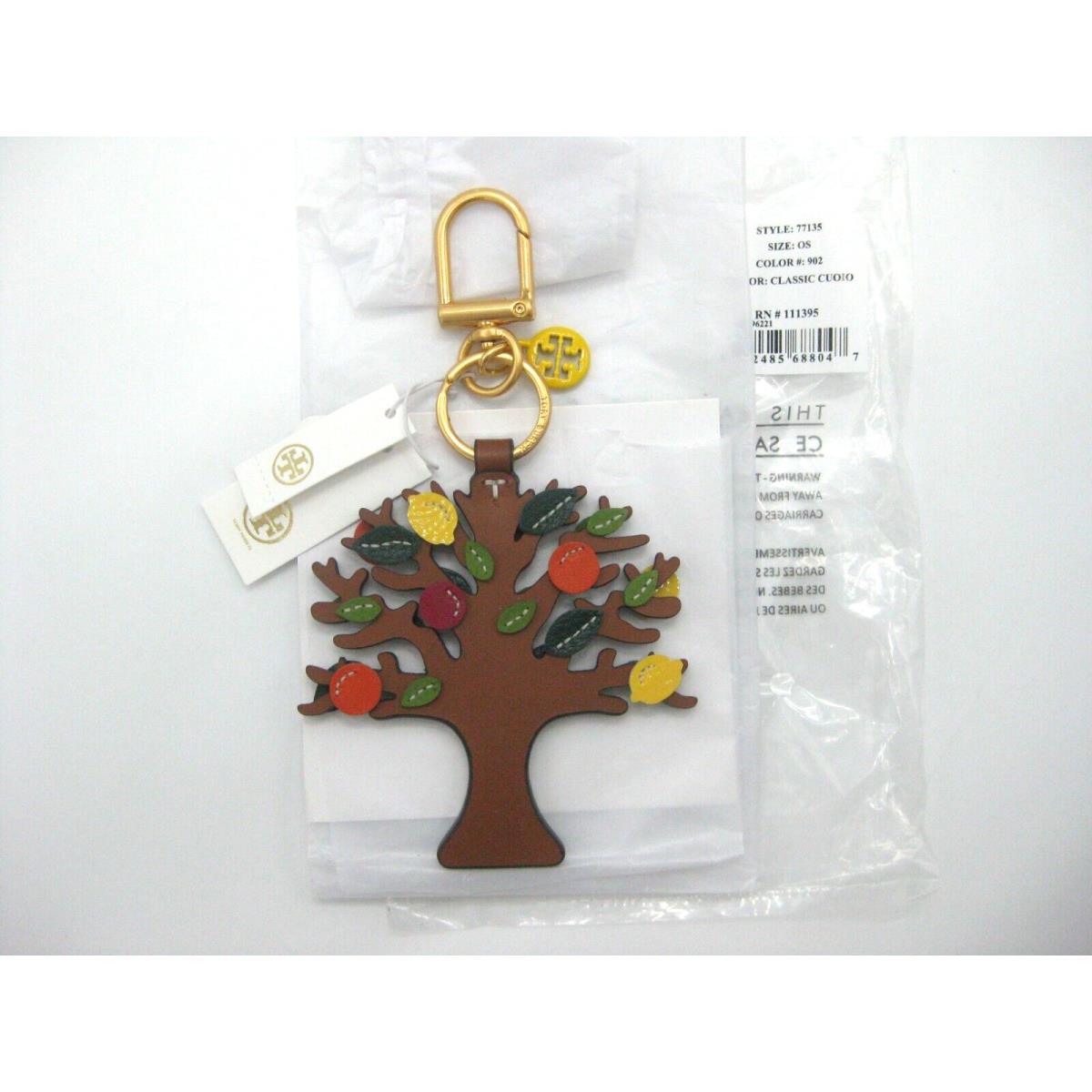 Tory Burch Origami Leather Tree Key Ring Fob Bag Charm 77135