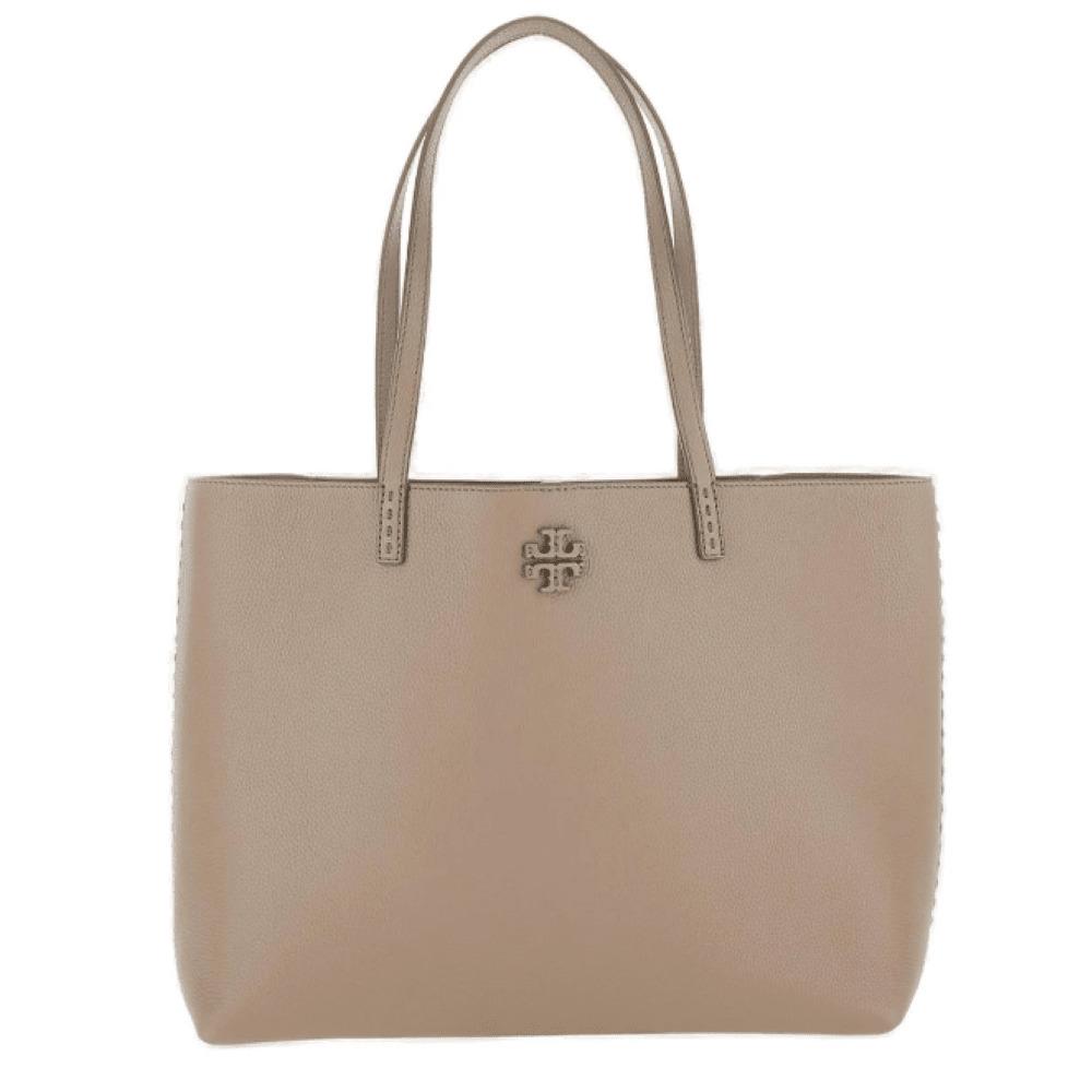 Tory Burch Hb Mcgraw Women Leather Tote Fresh Clay Double Top Handle OS