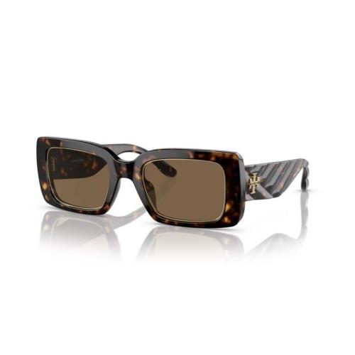 Tory Burch Women`s Sunglasses Rectangular TY7188U 172873 Dark Tortoise 51mm