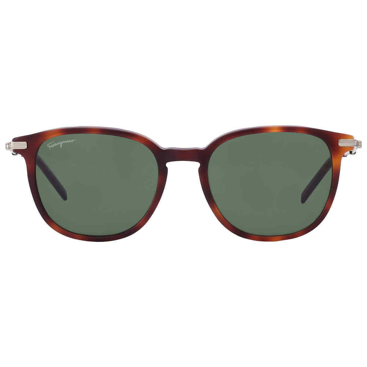 Salvatore Ferragamo Green Square Men`s Sunglasses SF1015S 214 52 SF1015S 214 52