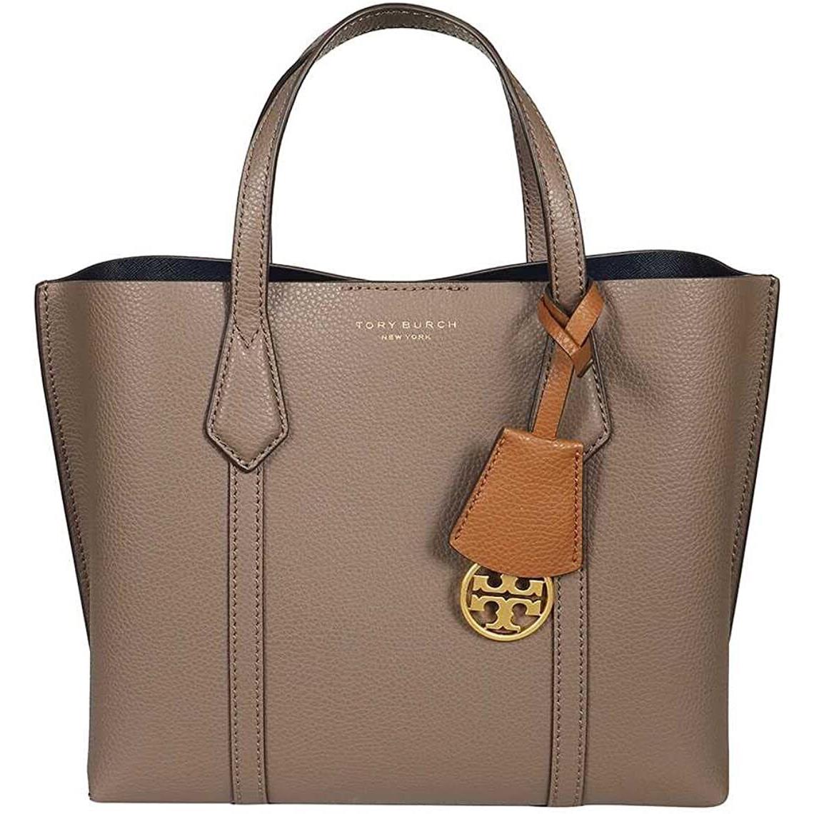 Tory Burch Women Tote Leather Bag Perry Small Triple Compartment Clam Shell