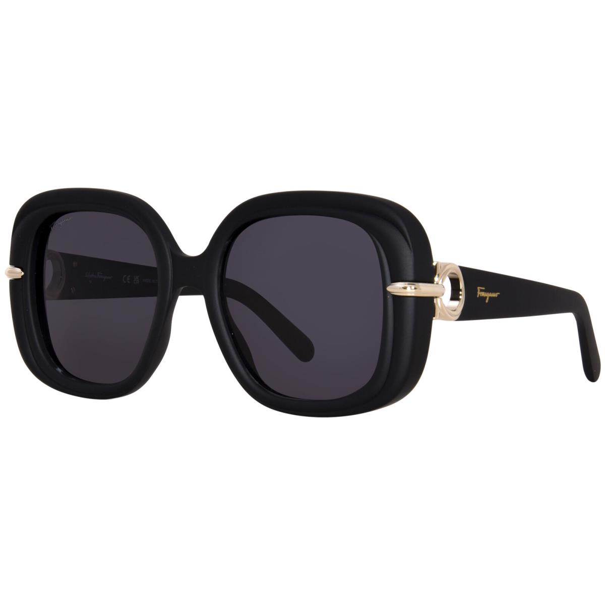 Salvatore Ferragamo SF1058S 002 Sunglasses Women`s Matte Black/grey 54mm